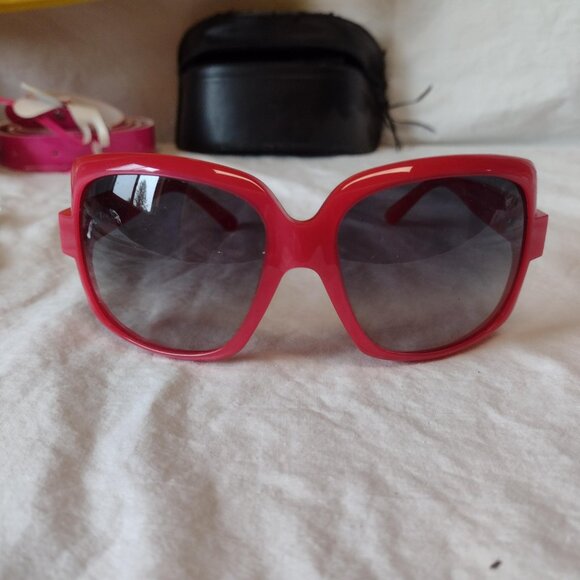 60's Go-Go Costume complete with Dior Sunglasses, Dress, Boots, Red Bouffant Wig - Picture 1 of 16